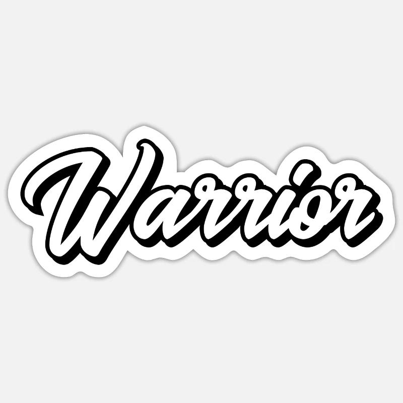 Warrior - Sticker Größe S (10 x 10 cm) - Mattweiß
