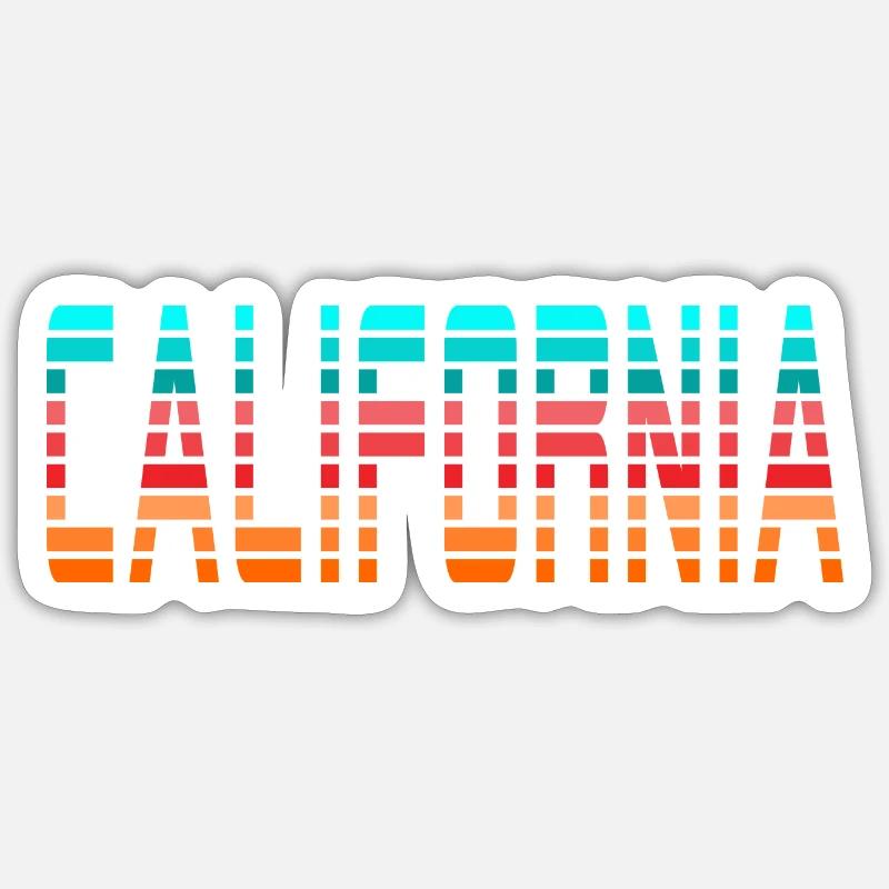 California - orange red blue Sticker size S (10 x 10 cm)