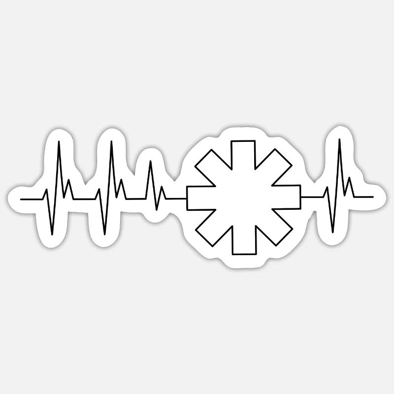 RHCP - Sticker taille S (10 x 10 cm) - blanc mat