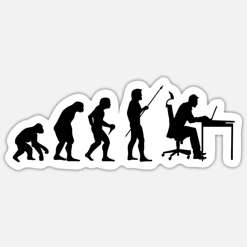 Evolution Of Man Coding Software Developer Program Sticker Größe S (10 x 10 cm)