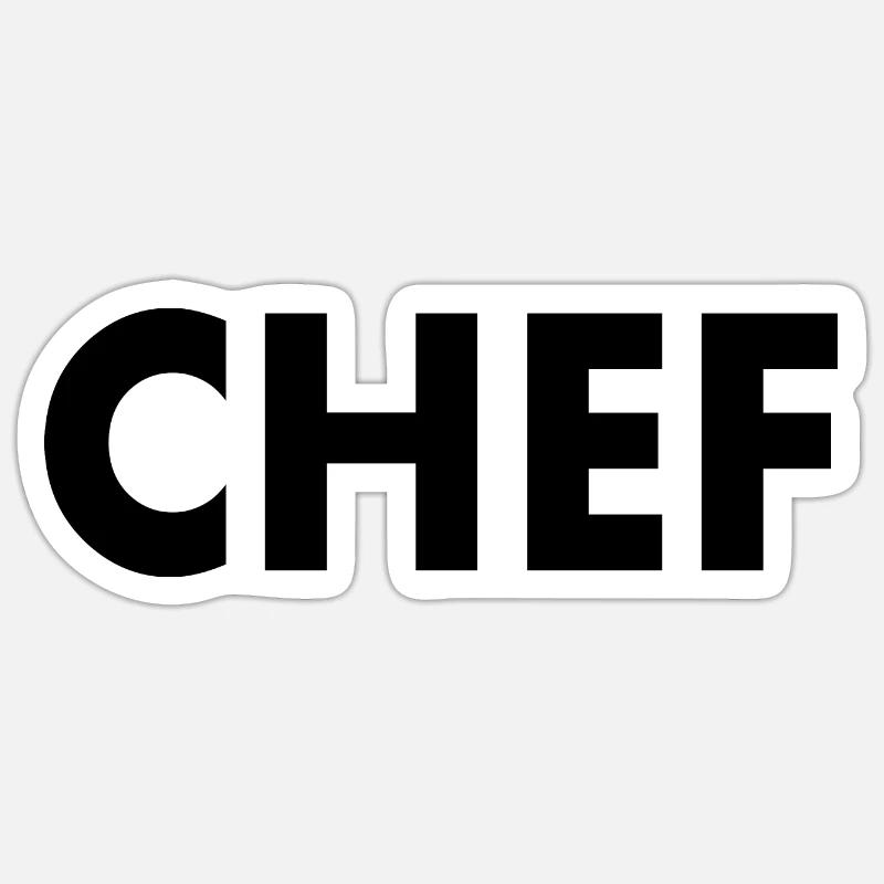 Chef - Sticker taille S (10 x 10 cm) - blanc mat