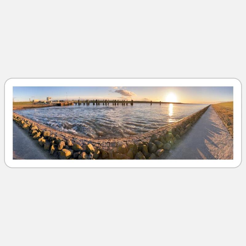 Panorama Sunset Husum - Sticker size S (10 x 10 cm) - white matte