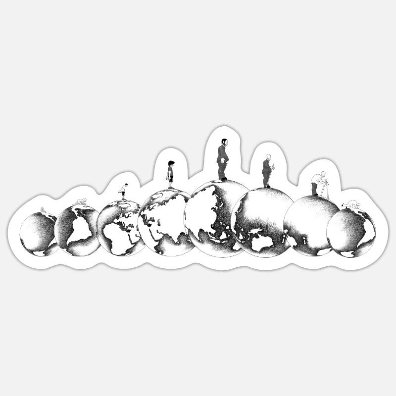 Tic, tac, toc, Lebenszyklus - Sticker Größe S (10 x 10 cm) - Mattweiß