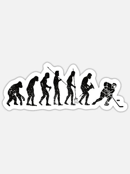 Eishockey Geschenk Wintersport Eishockeyteam - Sticker Größe S (10 x 10 cm) - Mattweiß