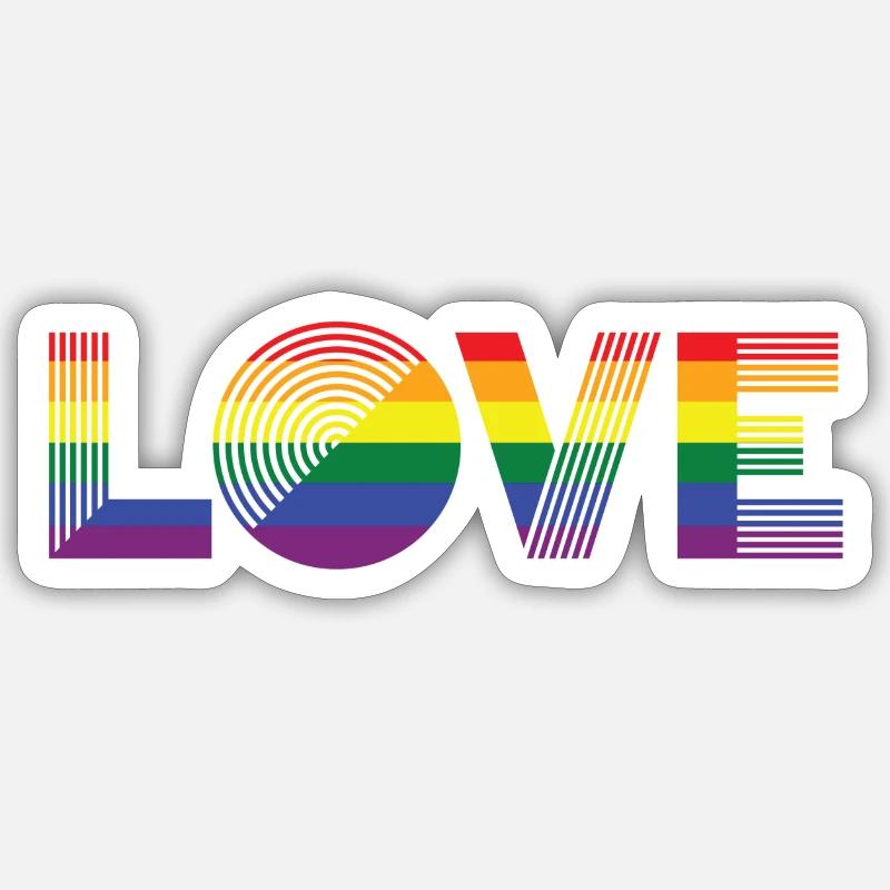 DRAPEAU LOVE Pride Sticker taille S (10 x 10 cm)