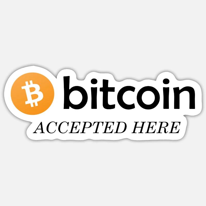 Bitcoin Accepted Here - Sticker Größe S (10 x 10 cm) - Mattweiß