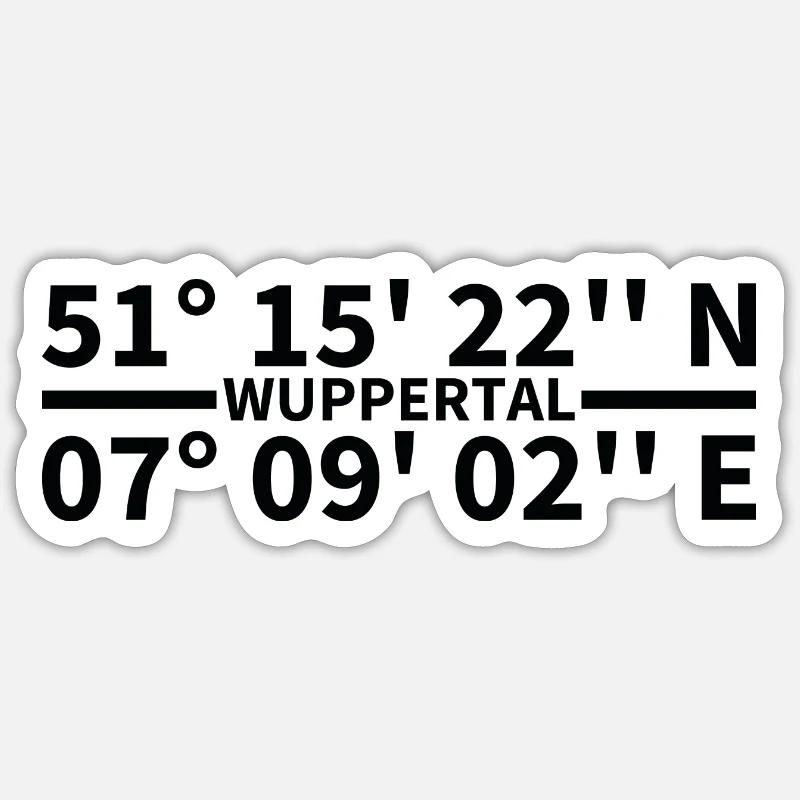 Wuppertal Coordinates Sticker size S (10 x 10 cm)