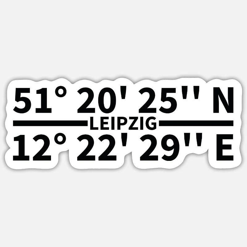 Leipzig coordinates Sticker size S (10 x 10 cm)