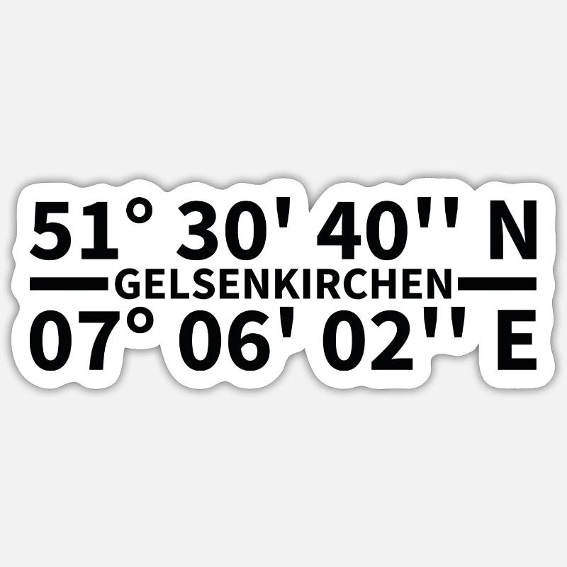 Gelsenkirchen coordinates Sticker size S (10 x 10 cm)