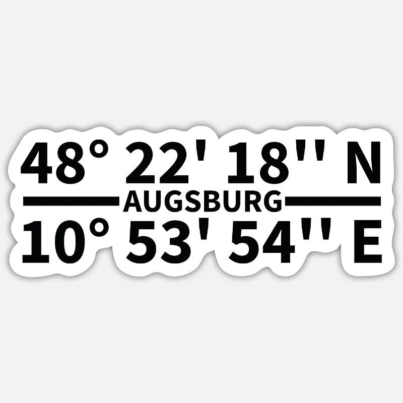 Augsburg Coordinates Sticker size S (10 x 10 cm)