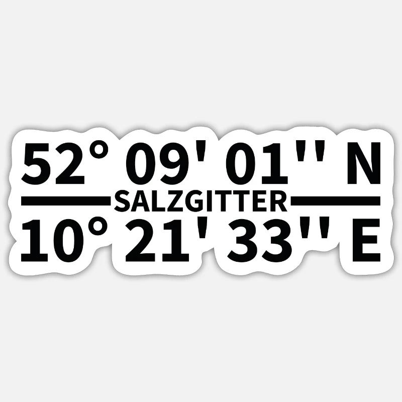 Salzgitter coordinates - Sticker size S (10 x 10 cm) - white matte
