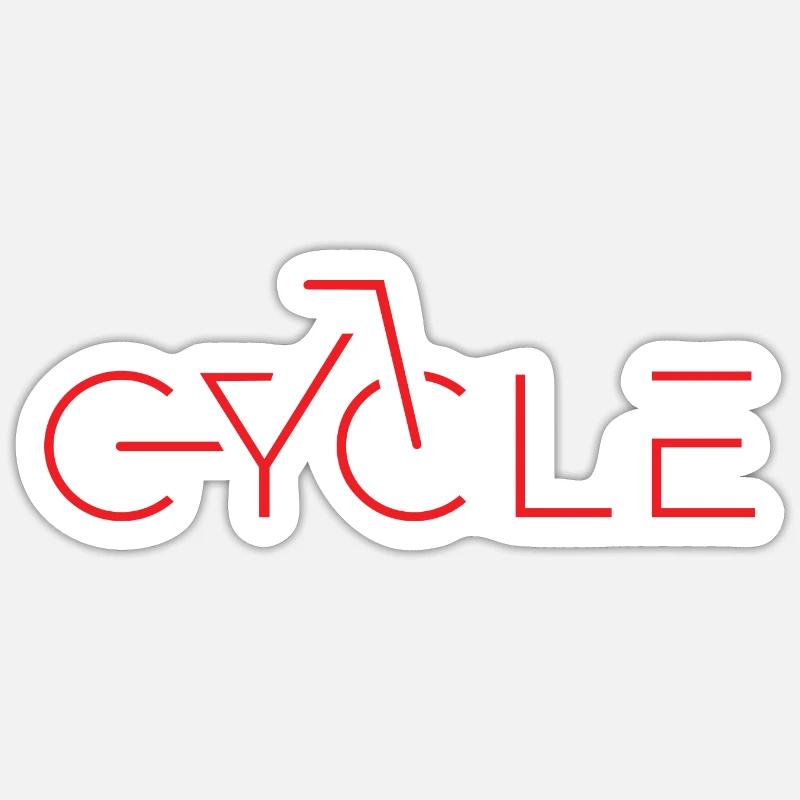 Bicyclette - Sticker taille S (10 x 10 cm) - blanc mat