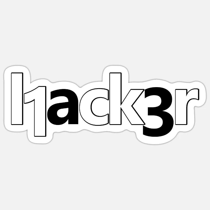 Hacker - Sticker taille S (10 x 10 cm) - blanc mat