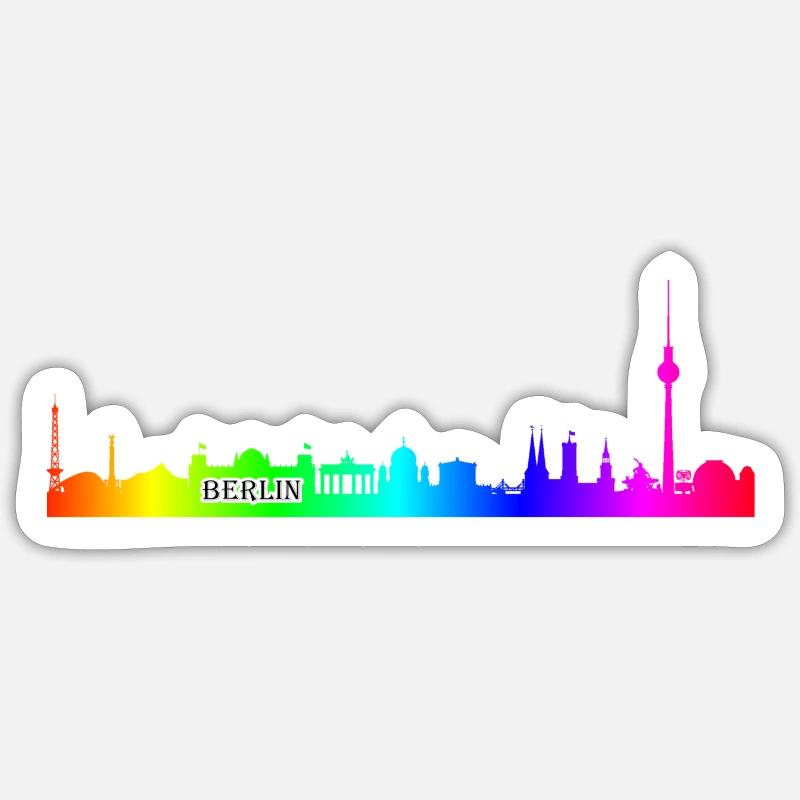 RainbowBerlin - Sticker taille S (10 x 10 cm) - blanc mat