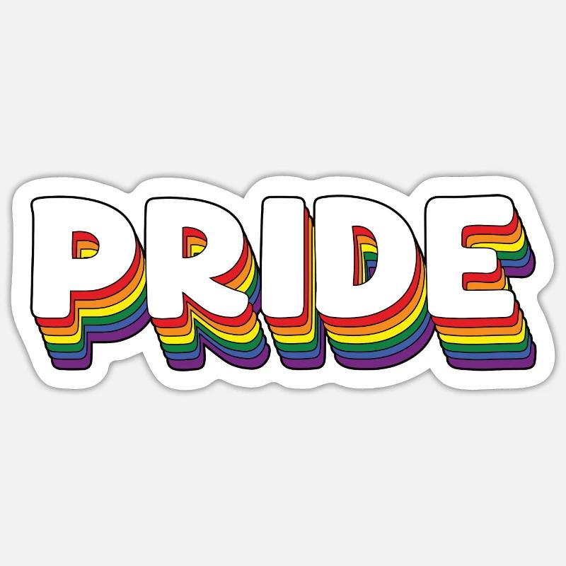 LGBTQ Regenbogen Pride - Sticker Größe S (10 x 10 cm) - Mattweiß