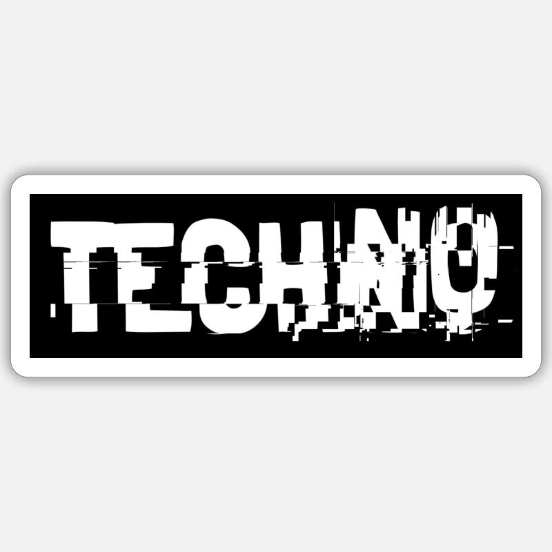 Techno Glitch Sticker Größe S (10 x 10 cm)