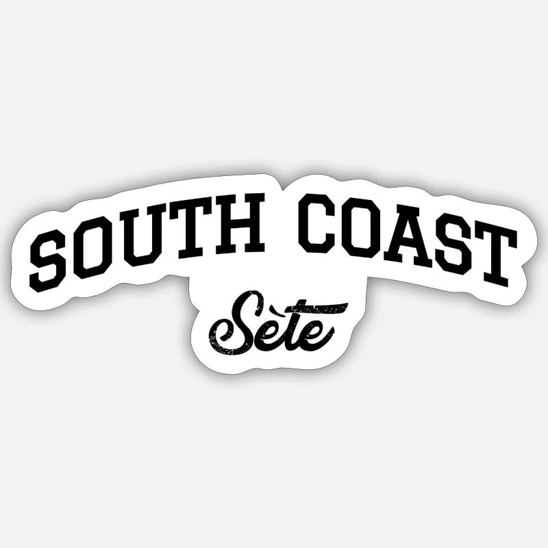 SOUTH COAST Sète - Sticker taille S (10 x 10 cm) - blanc mat