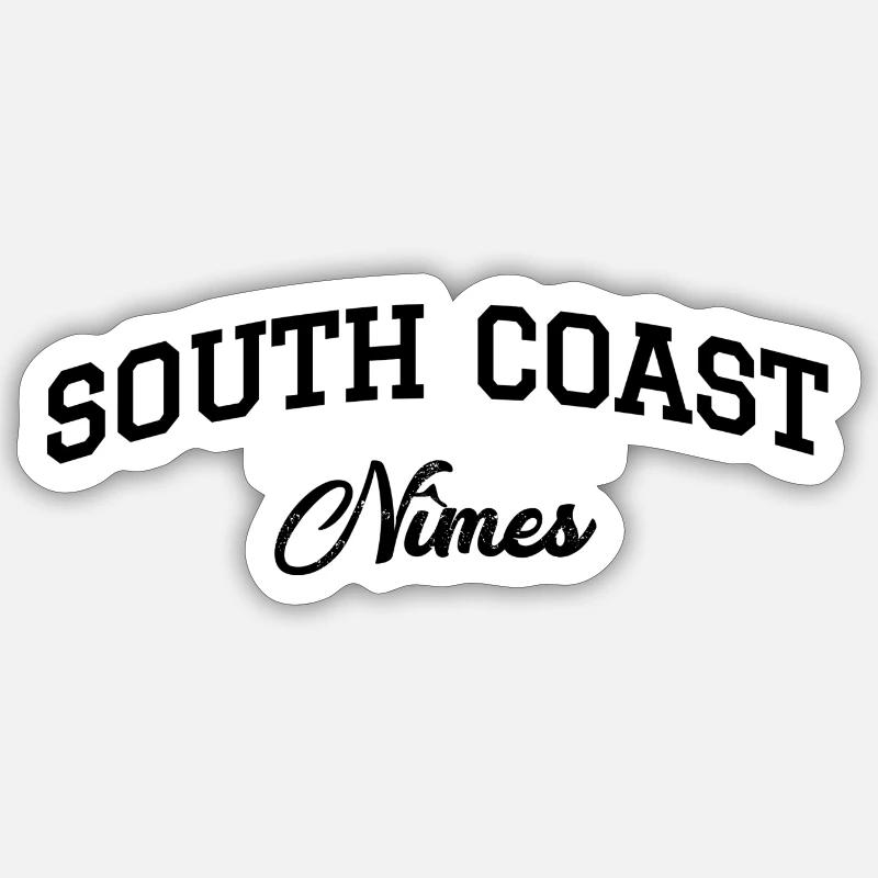 SOUTH COAST Nîmes - Sticker taille S (10 x 10 cm) - blanc mat