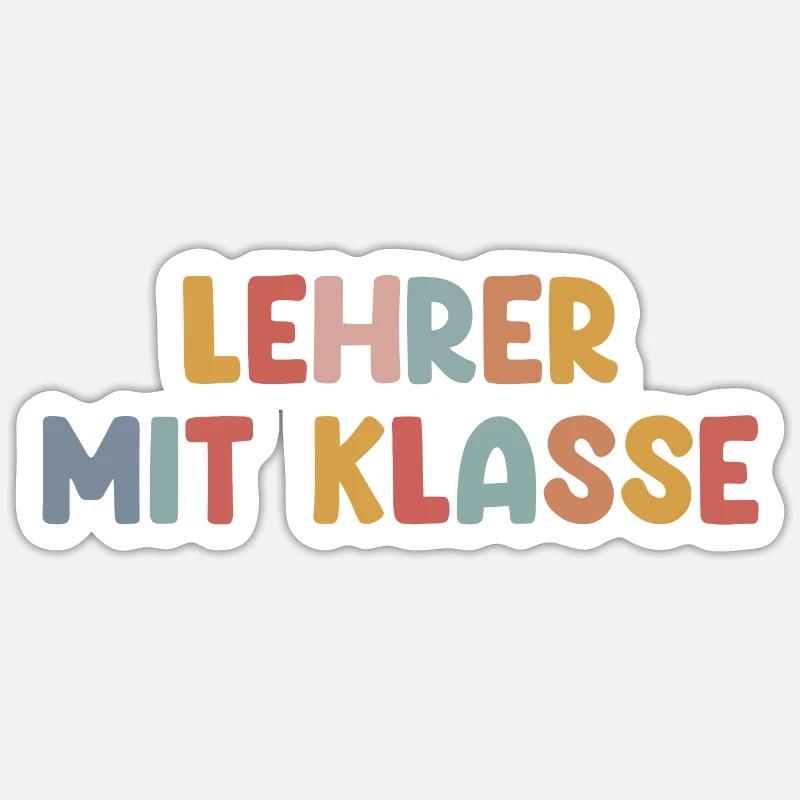 Lehrer Mit Klasse - Klassenlehrer Schule Sticker Größe S (10 x 10 cm)