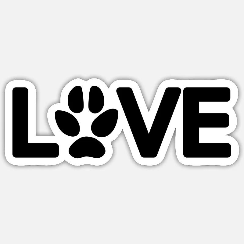 Love Hundepfote 1 Vector - Sticker Größe S (10 x 10 cm) - Mattweiß