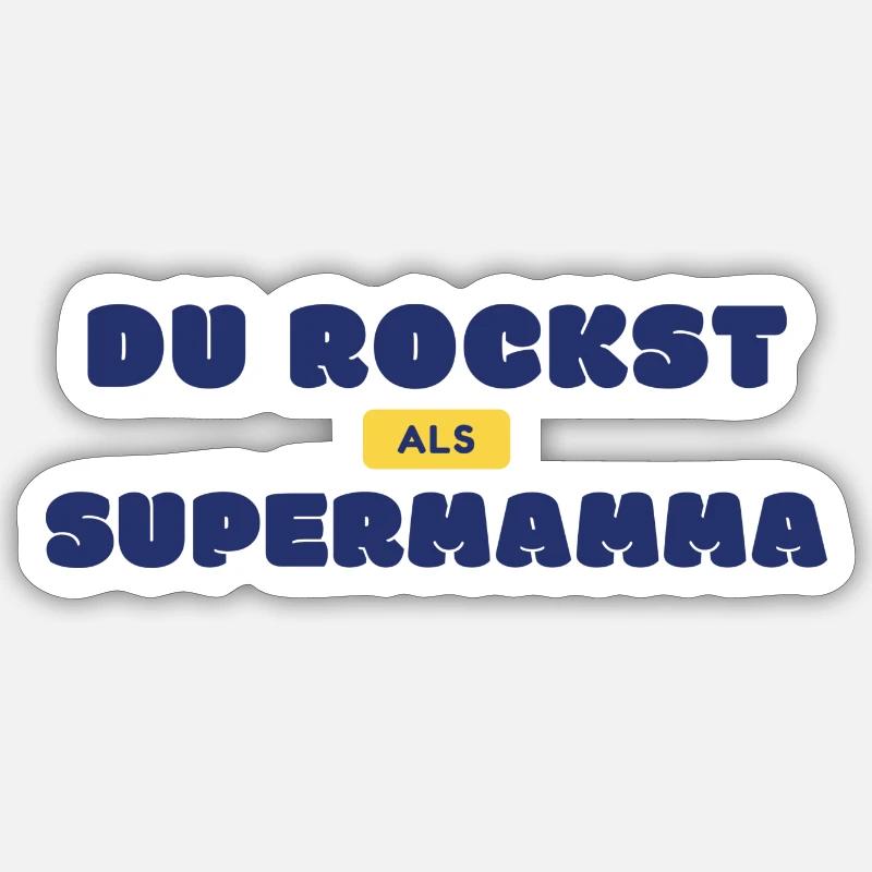 SUPERMAMMA - Sticker Größe S (10 x 10 cm) - Mattweiß