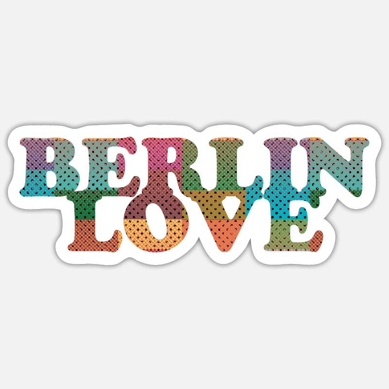 Berlin Amour - Sticker taille S (10 x 10 cm) - blanc mat