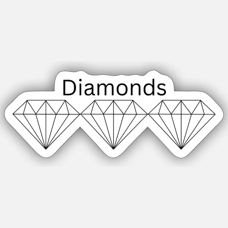 Diamonds - Sticker Größe S (10 x 10 cm) - Mattweiß