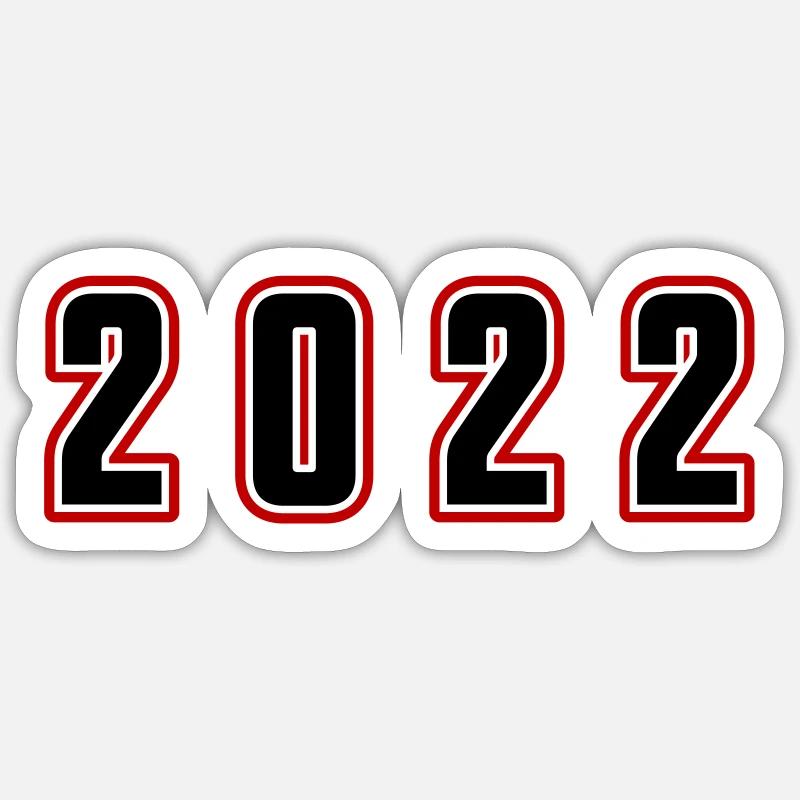 Numéro d’année 2022 - Sticker taille S (10 x 10 cm) - blanc mat