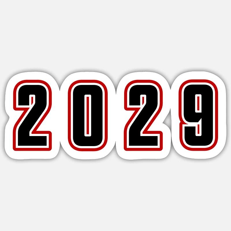 Numéro d’année 2029 - Sticker taille S (10 x 10 cm) - blanc mat