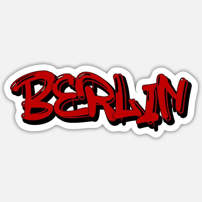 Berlin Graffiti Style - Sticker Größe S (10 x 10 cm) - Mattweiß