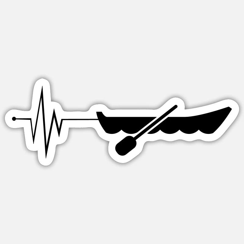 boot Symbol Puls - Sticker Größe S (10 x 10 cm) - Mattweiß