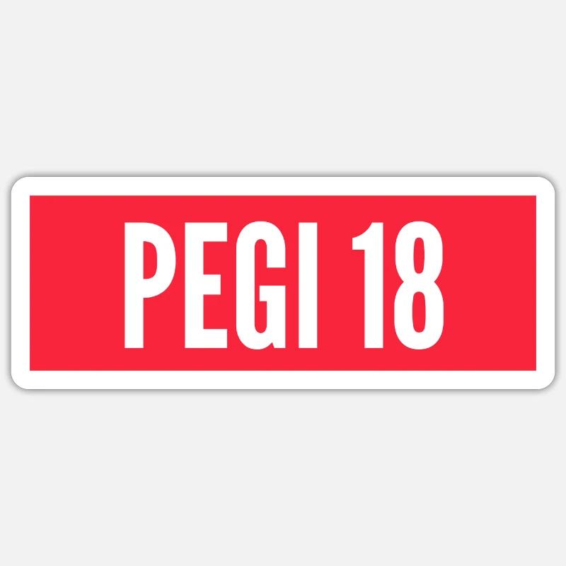 PEGI18 - Sticker taille S (10 x 10 cm) - blanc mat