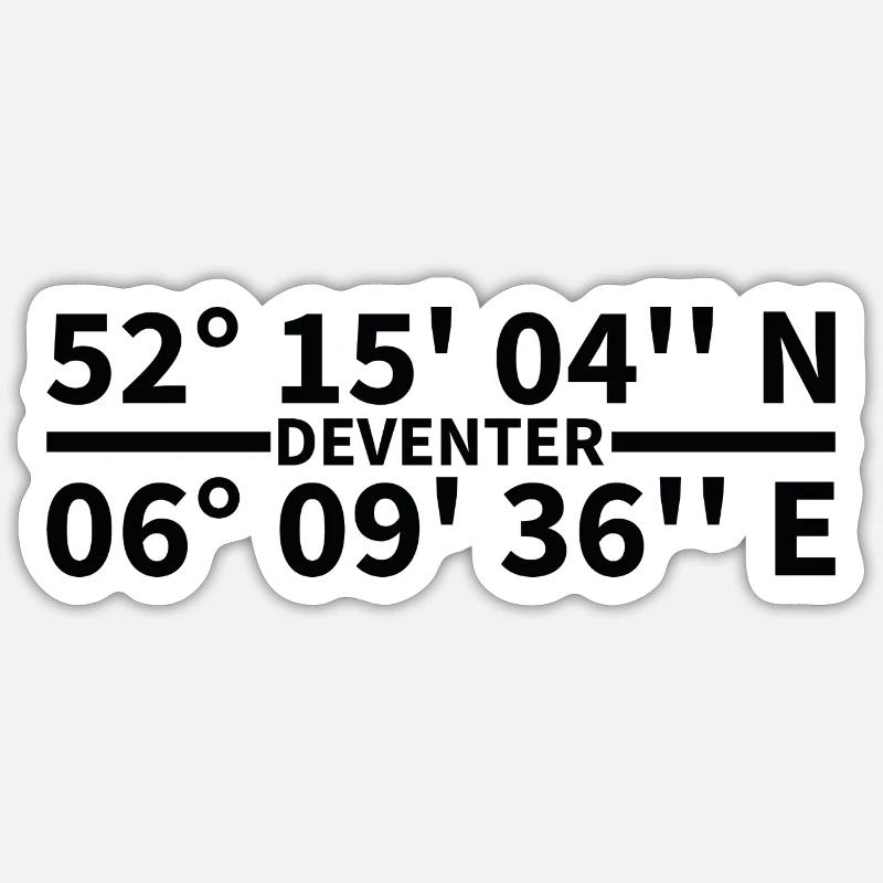 Deventer Coordinates Sticker size S (10 x 10 cm)