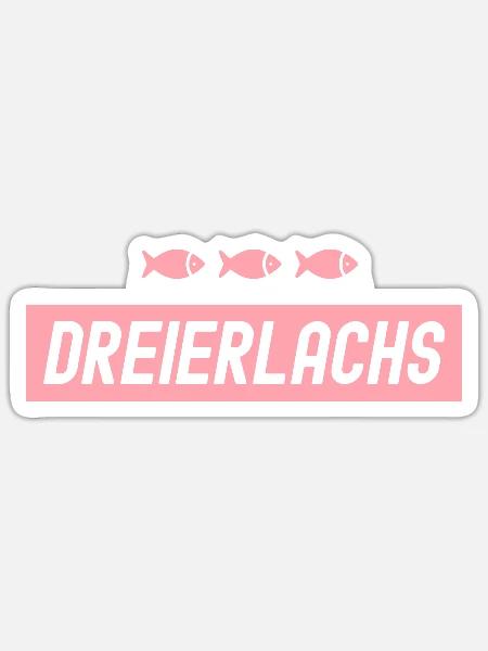 Dreierlachs Bremen 3erlachs Fisch Geschenk - Sticker Größe S (10 x 10 cm) - Mattweiß