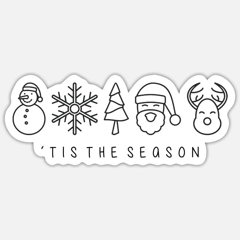 Ensemble d’icônes de vacances d’hiver - Sticker taille S (10 x 10 cm) - blanc mat