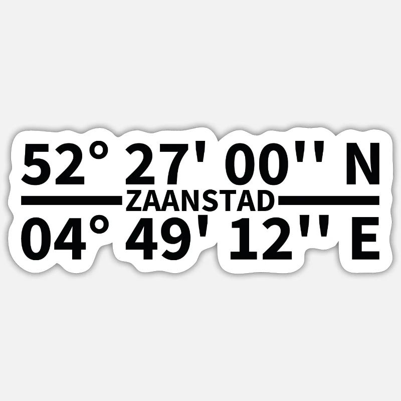 Zaanstad coordinates Sticker size S (10 x 10 cm)