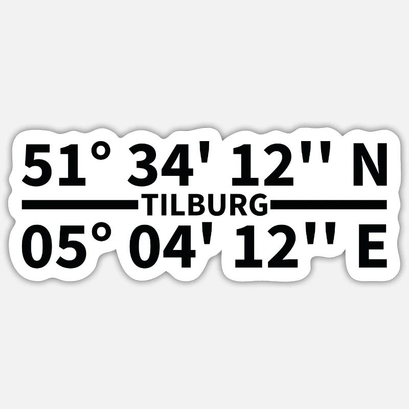Coordonnées de Tilburg - Sticker taille S (10 x 10 cm) - blanc mat