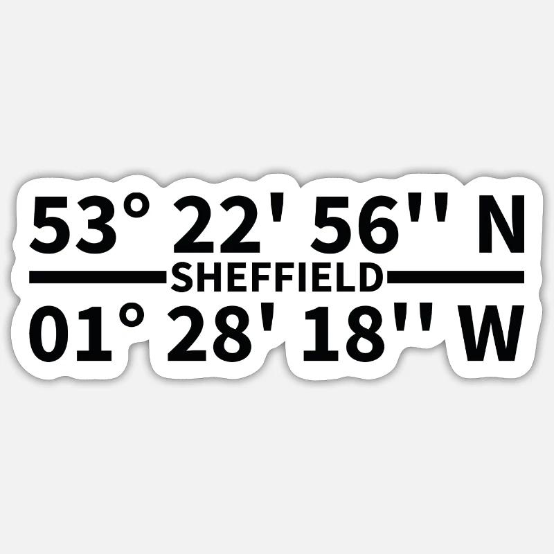 Sheffield coordinates Sticker size S (10 x 10 cm)