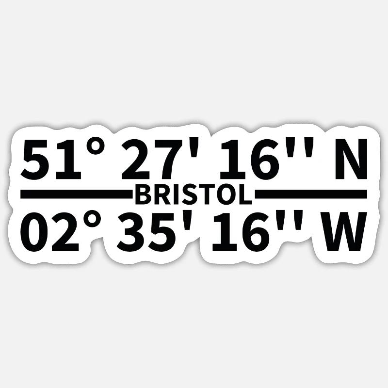 Bristol coordinates Sticker size S (10 x 10 cm)