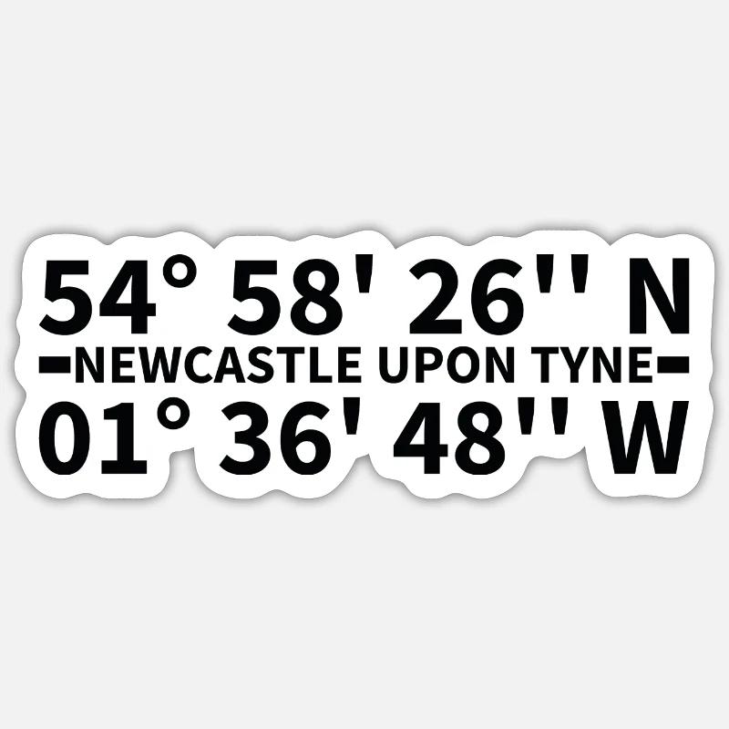 Newcastle upon Tyne coordinates Sticker size S (10 x 10 cm)