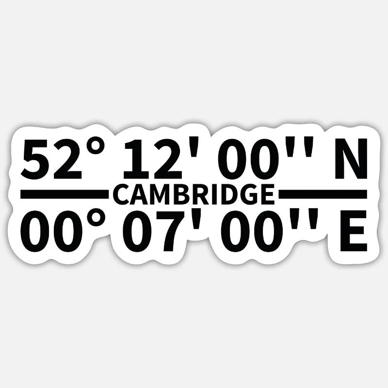 Cambridge coordinates Sticker size S (10 x 10 cm)
