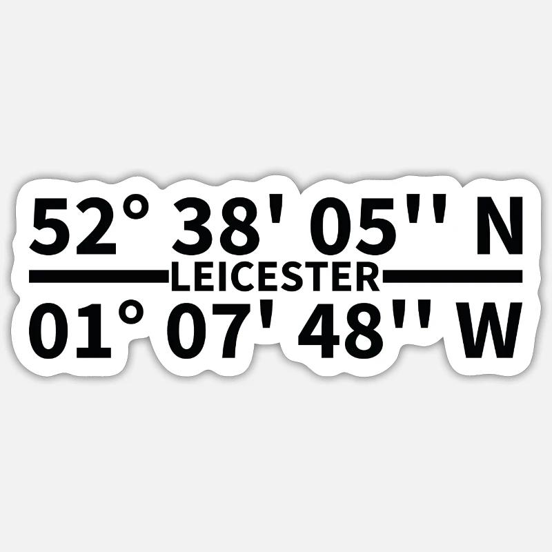 Leicester coordinates Sticker size S (10 x 10 cm)