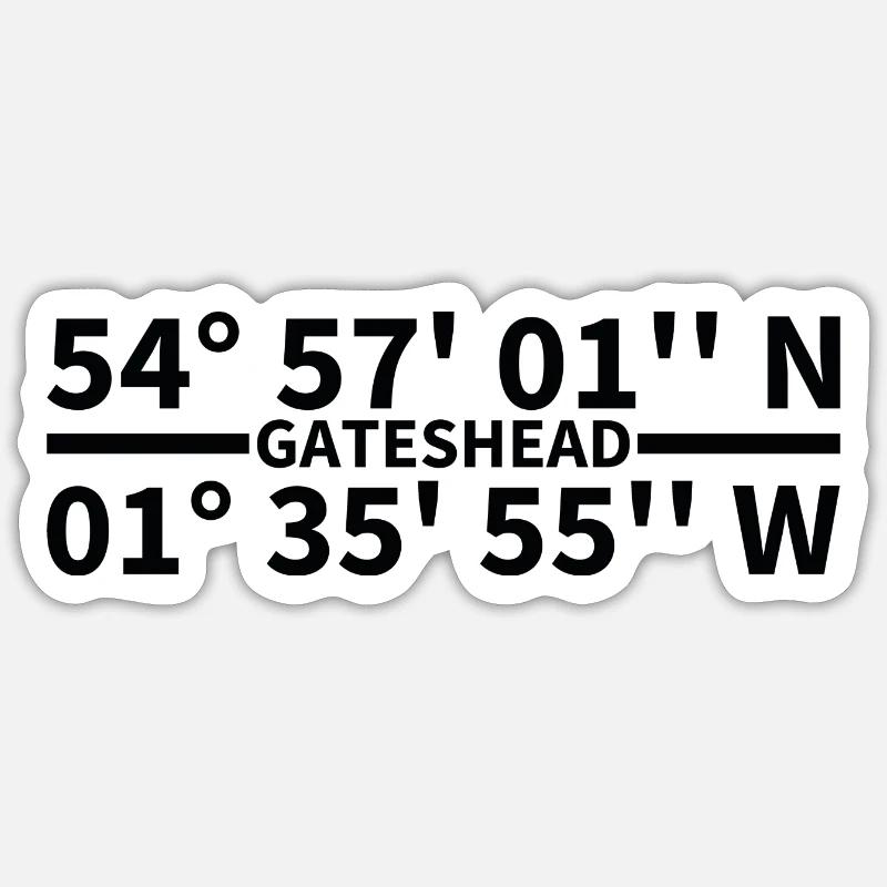Coordonnées de Gateshead - Sticker taille S (10 x 10 cm) - blanc mat