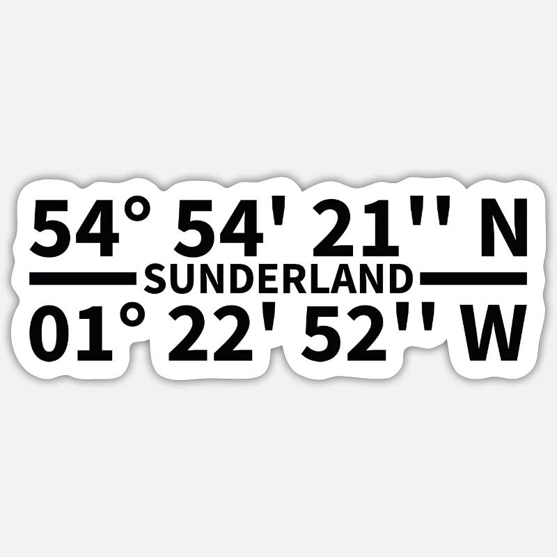 Sunderland coordinates Sticker size S (10 x 10 cm)