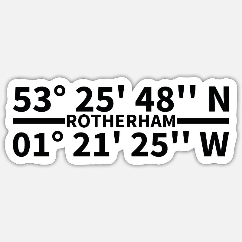 Coordonnées de Rotherham - Sticker taille S (10 x 10 cm) - blanc mat