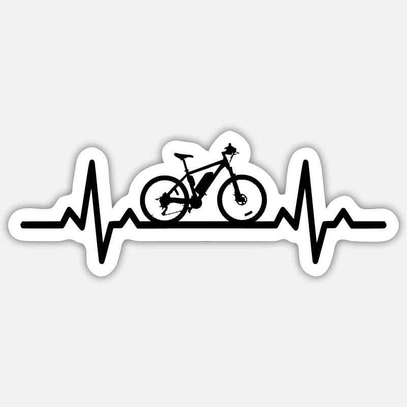 Heartbeat ebike - Sticker Größe S (10 x 10 cm) - Mattweiß