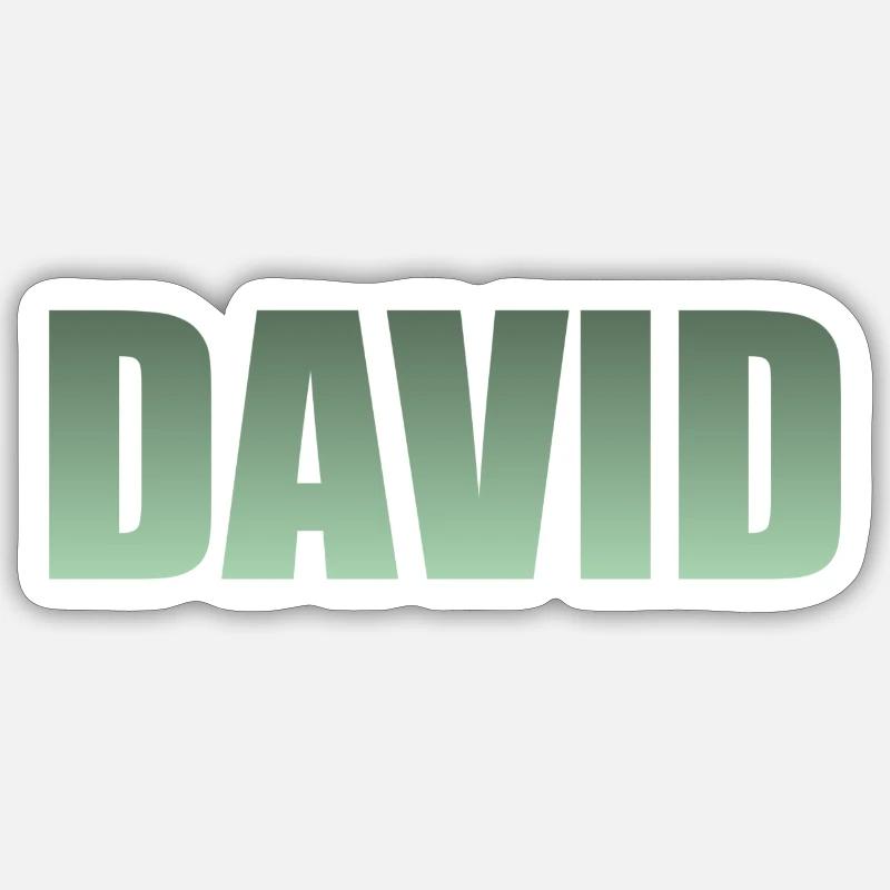 First name: David green - Sticker size S (10 x 10 cm) - white matte