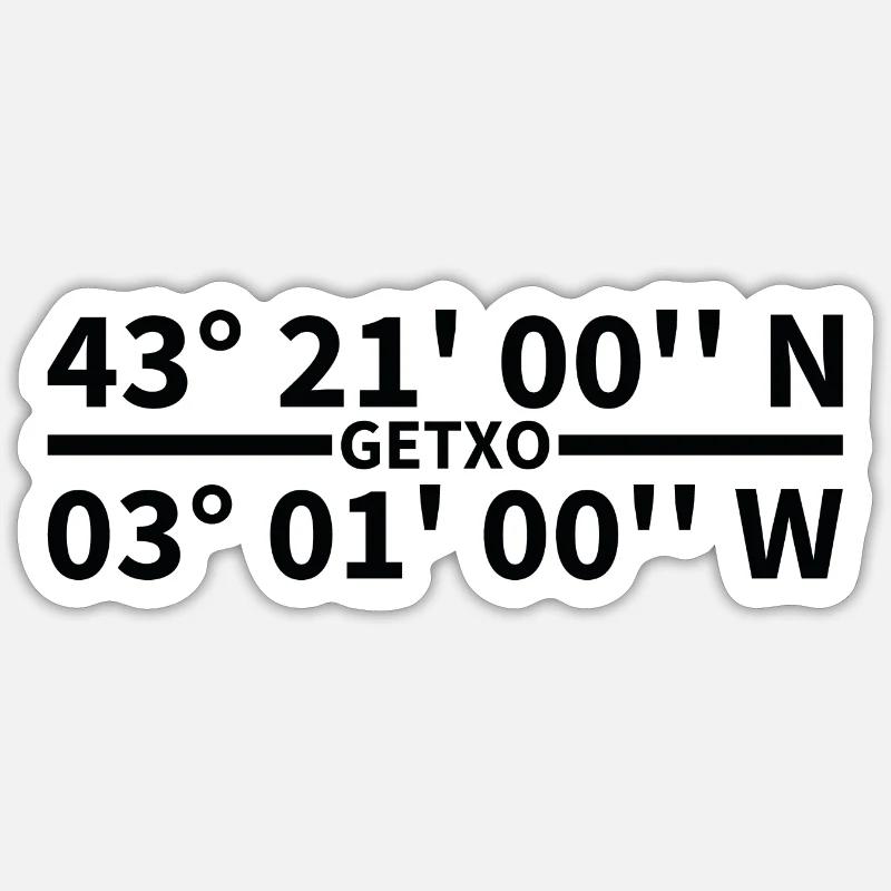 Coordonnées Getxo - Sticker taille S (10 x 10 cm) - blanc mat