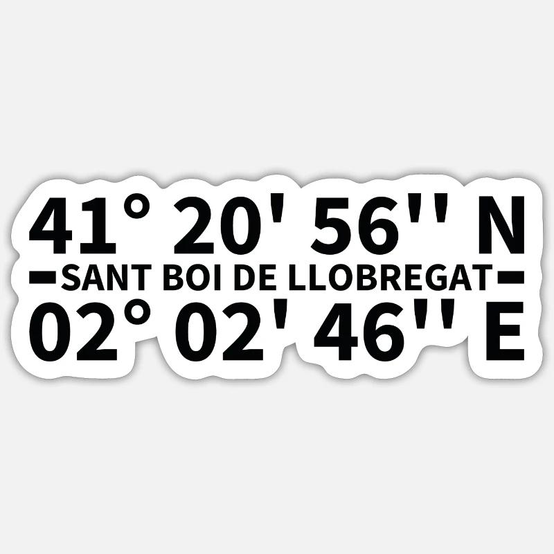 Sant Boi de Llobregat coordinates Sticker size S (10 x 10 cm)