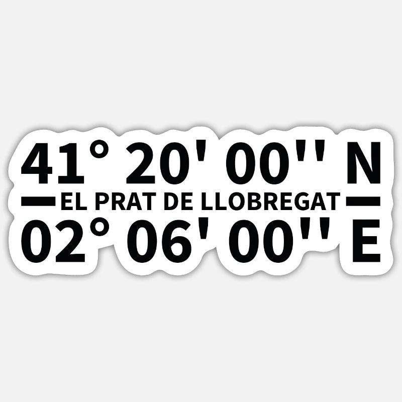 El Prat de Llobregat Coordinates Sticker size S (10 x 10 cm)